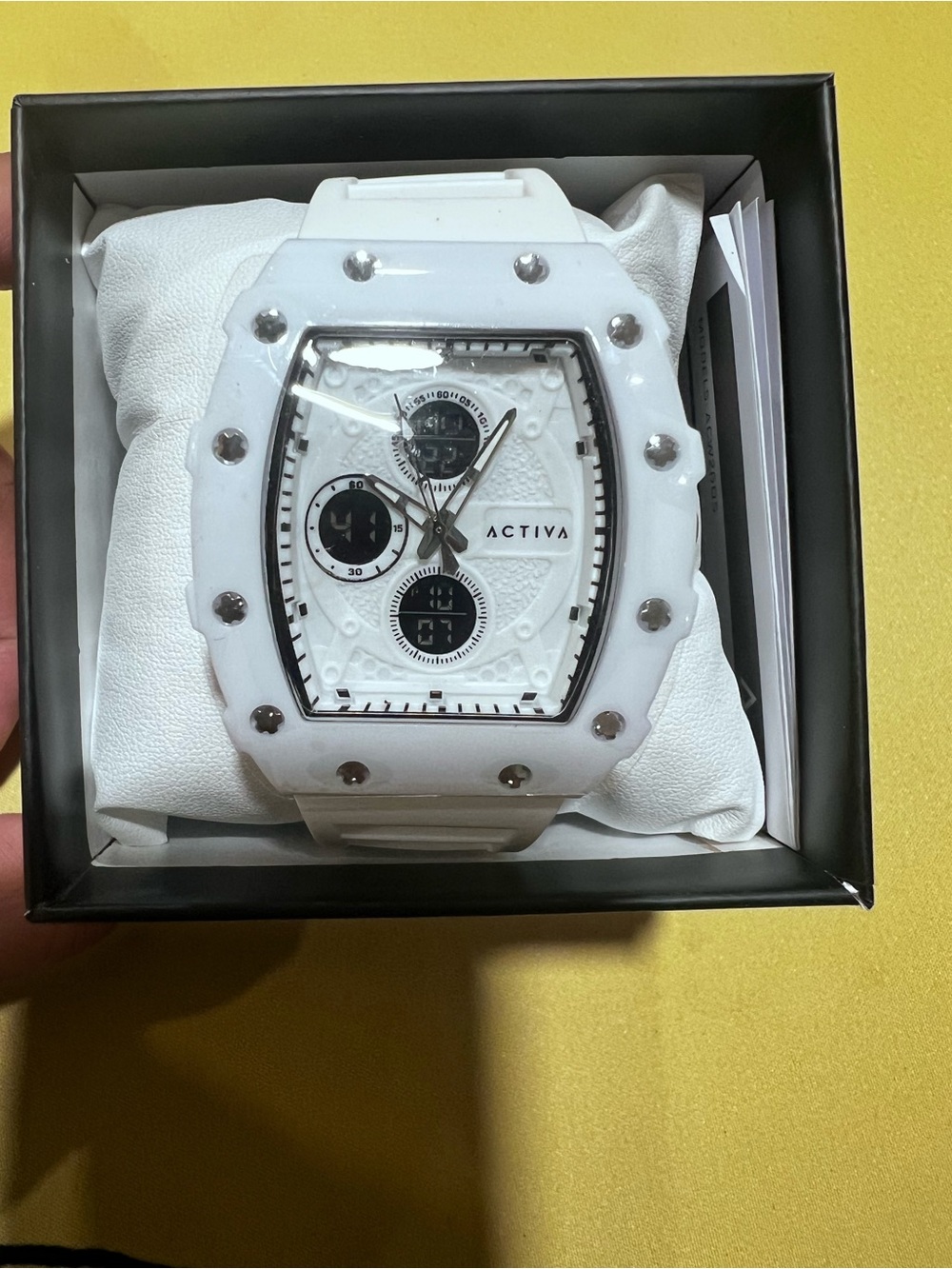 Ativa White Resin Chronograph Watch with Silver Accents